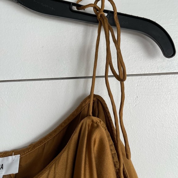 Rare! LPA [Revolve] 38 Cut Out Copper Silk Maxi Dress in Size Small - Picture 4 of 8